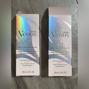 Lot - 2 NEW Gillette Venus Bikini Pubic Hair and Skin Softening Oil 1 Fl Oz Each